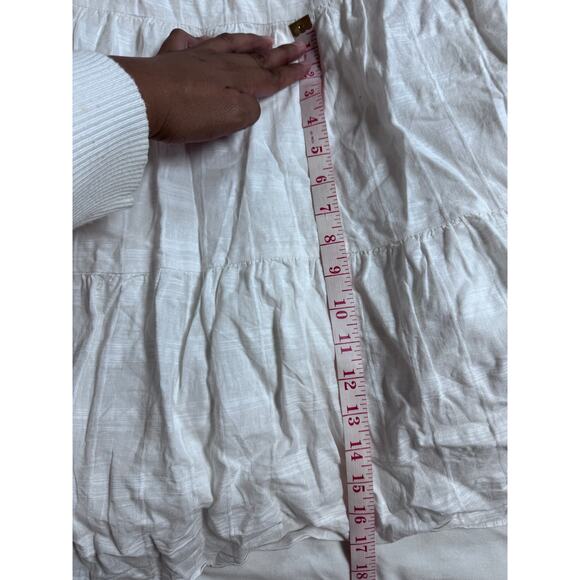 Witchery White Tiered Cotton Linen Blend Mini Dress Women’s Size 16 - Picture 4 of 5